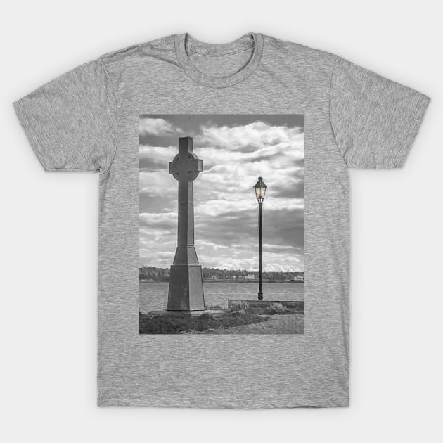 Irish Settlers Celtic Cross Charlottetown Canada T-Shirt by Debra Martz